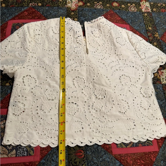 Kate Spade Floral Embroidered Cutwork Top, 8 - Picture 7 of 14